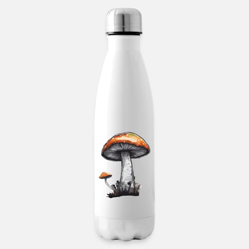Pilz Steinpilz Champignon Natur Herbst Pfifferling - Isolierflasche - Weiß
