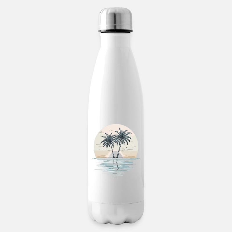 Sunset Palm Beach - Isolierflasche - Weiß