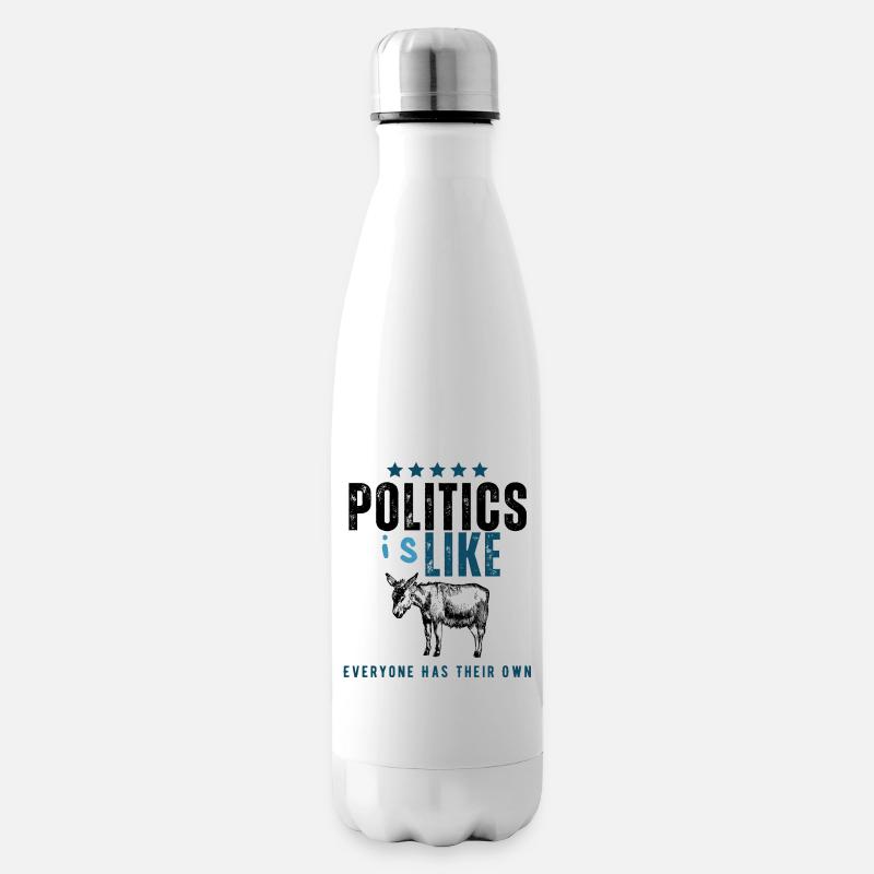 IsLike Distressed Logo Typography - Insulated Water Bottle - white