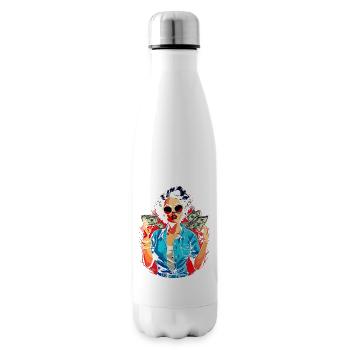 Beautiful female paint art Face colorful woman - Insulated Water Bottle - white - Right
