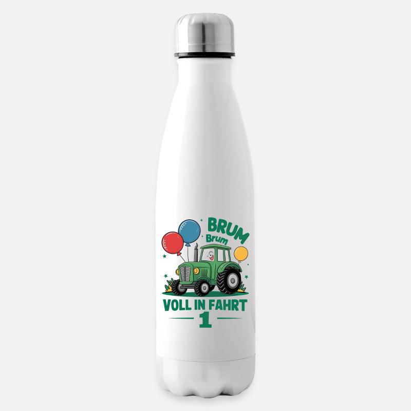 Cooler Traktor 1. Geburtstag: Bestseller Geschenk! - Isolierflasche - Weiß