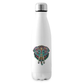 Elefant - Kunstvoll gestaltet - Isolierflasche - Weiß - Rechts