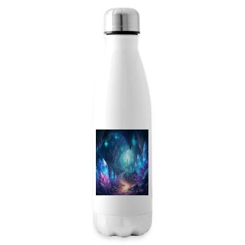 eine Höhle gefüllt mit glühenden Kristallen - Isolierflasche - Weiß - Rechts
