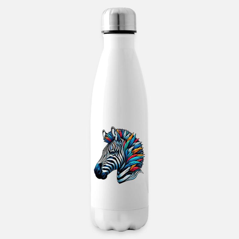 Zebra - Isolierflasche - Weiß