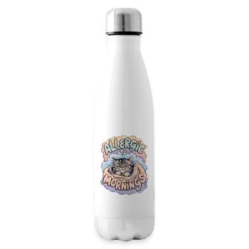 Allergique au matin - Bouteille isotherme - blanc - Droite