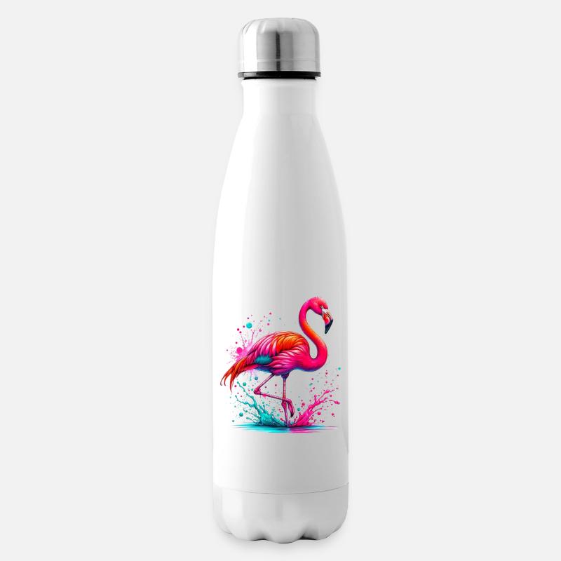 Flamingo - Isolierflasche - Weiß