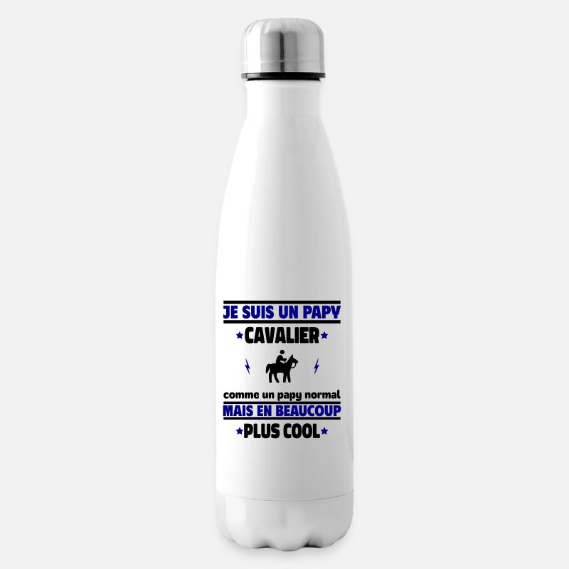 Je suis un papy cavalier plus cool, cadeau noël - Bouteille isotherme - blanc