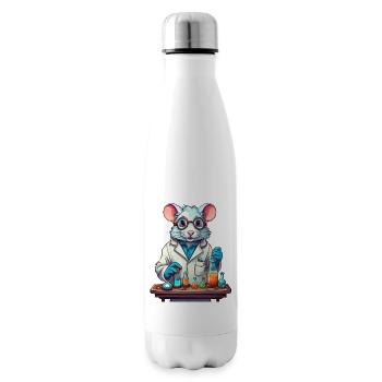 Un rat de laboratoire : illustration d’un rat dans le laboratoire - Bouteille isotherme - blanc - Droite