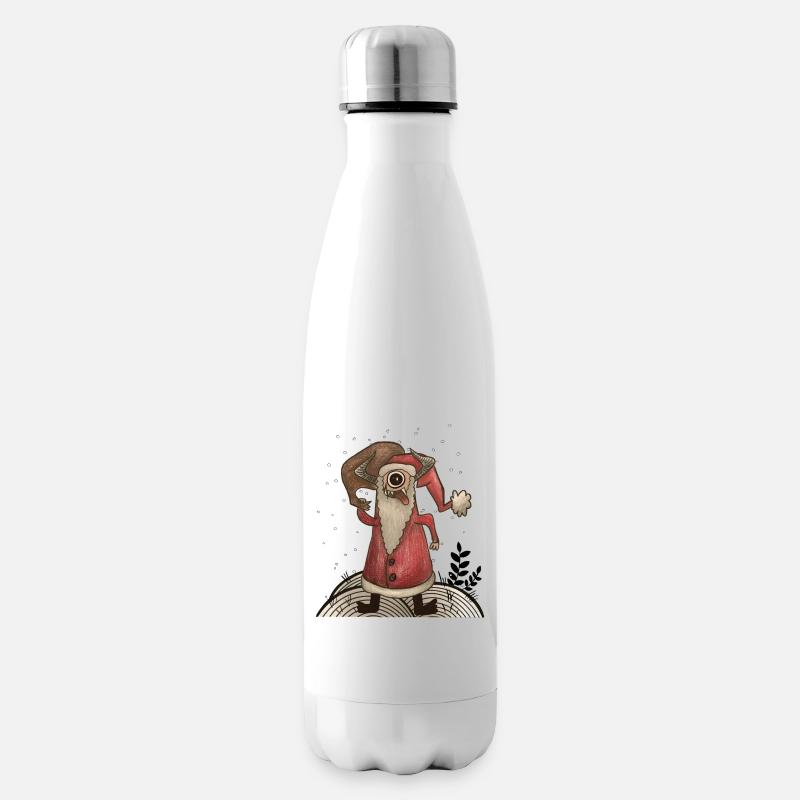 Lustiges Weihnachtsmann Monster - Isolierflasche - Weiß