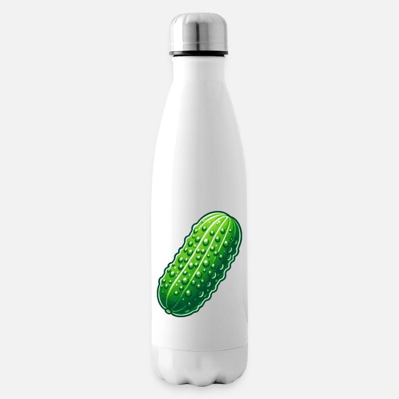 Große Gurke - Isolierflasche - Weiß