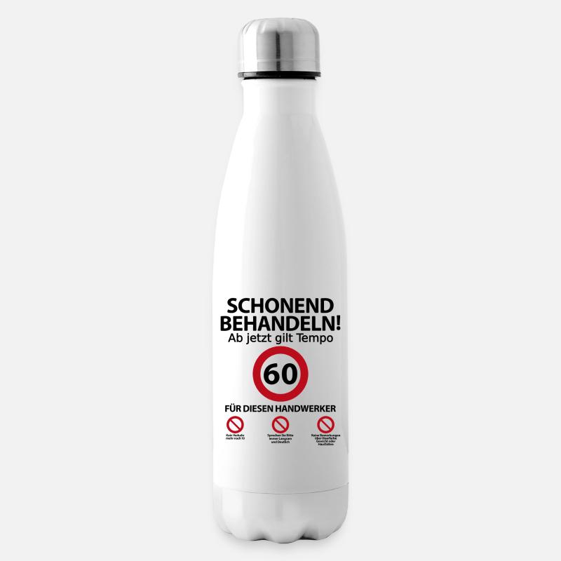 60. Handwerker Geburtstag mit Spruch - Isolierflasche - Weiß