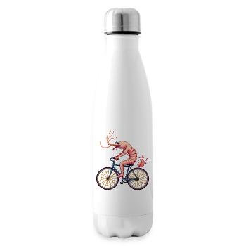 Shrimp Cyclist on Bike - Insulated Water Bottle - white - Right
