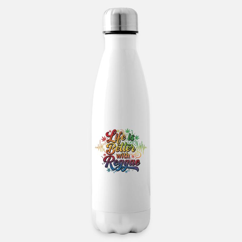 Life is Better with Reggae – Jamaica Rasta Vibes - Isolierflasche - Weiß