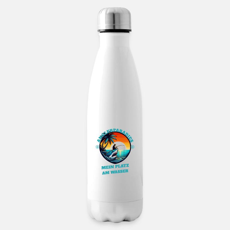 Paradis de la pêche coucher de soleil - Bouteille isotherme - blanc