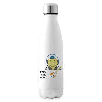 Comic Figur mit Kopfhörern und Gitarre - Isolierflasche - Weiß - Rechts