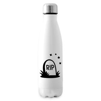 RIP Halloween Tombstone Silhouette - Insulated Water Bottle - white - Right