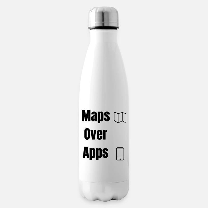 Maps Over Apps – Travel Shirt - Isolierflasche - Weiß