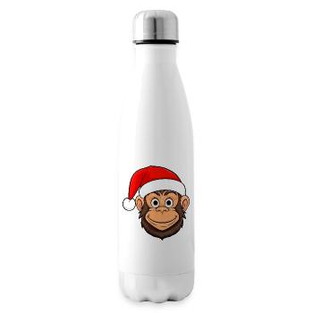 Singe Noël / Père Noël Singe - Bouteille isotherme - blanc - Droite