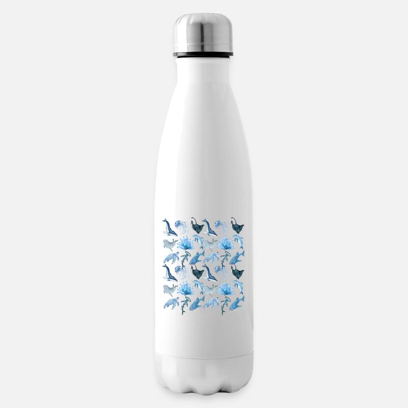 Animaux marins (gros) - Bouteille isotherme - blanc