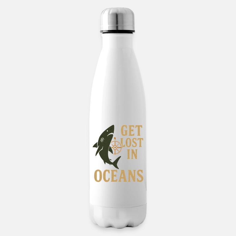 Perdez-vous dans les océans nautiques - Bouteille isotherme - blanc