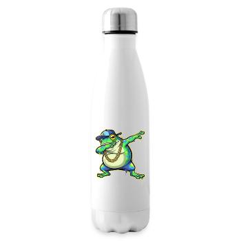 Grüner Street-Frosch mit Goldkette Dabbing - Isolierflasche - Weiß - Rechts
