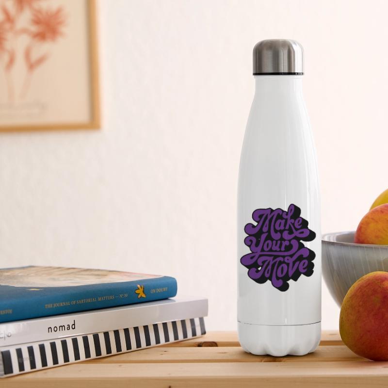 Make Your Move Retro Script Insulated Water Bottle