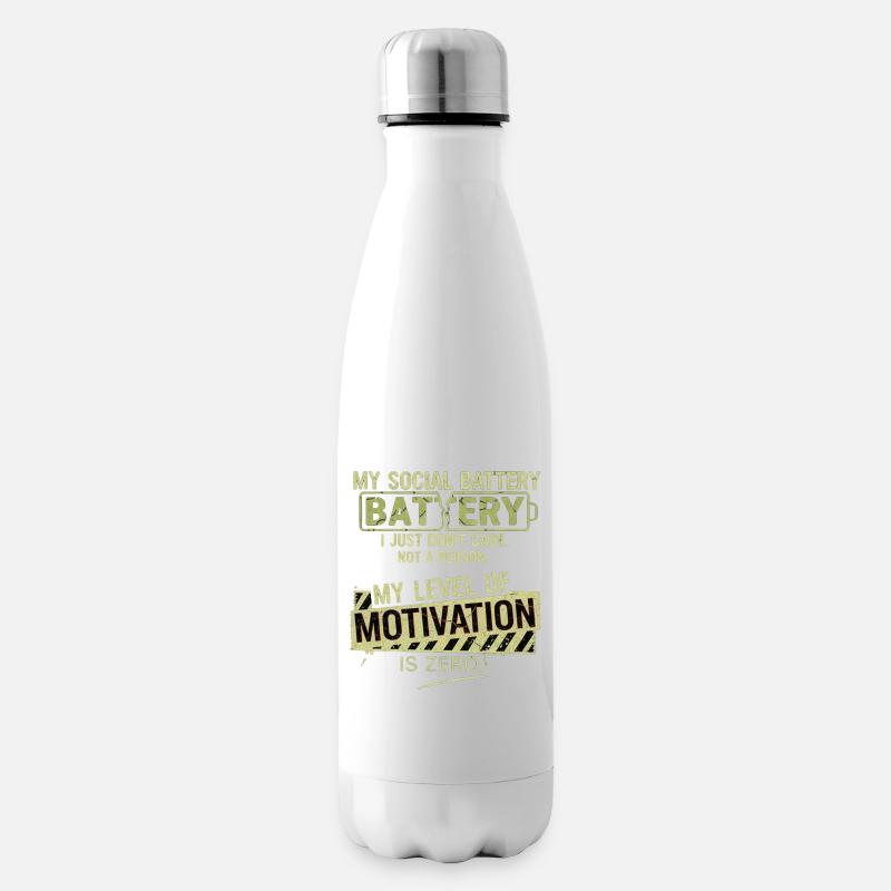Batterie Sociale Motivation Zéro - Bouteille isotherme - blanc