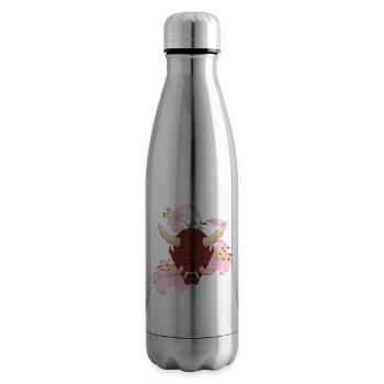 Oni x Lys roses - Bouteille isotherme - argent clair - Droite