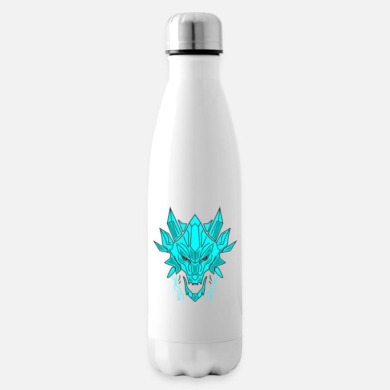 Geometrischer Eisdrache Kopf - Insulated Water Bottle - white