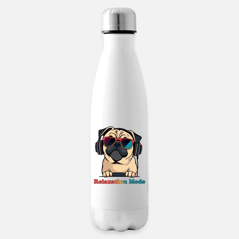 Entspannungs-Pug DJ-Modus - Isolierflasche - Weiß