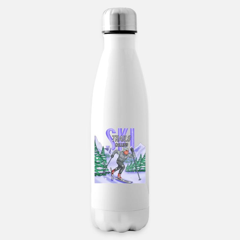 Ski Trails Calling Langlauf Sport - Isolierflasche - Weiß