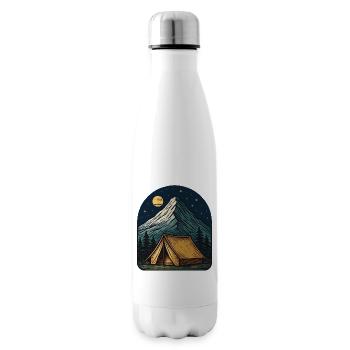 Moonlit night at the mountain tent - Insulated Water Bottle - white - Right