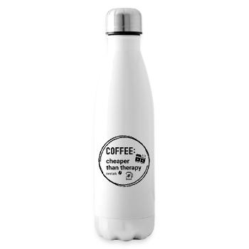 Kaffee Coffee: cheaper than therapy (and jail) - Insulated Water Bottle - white - Right