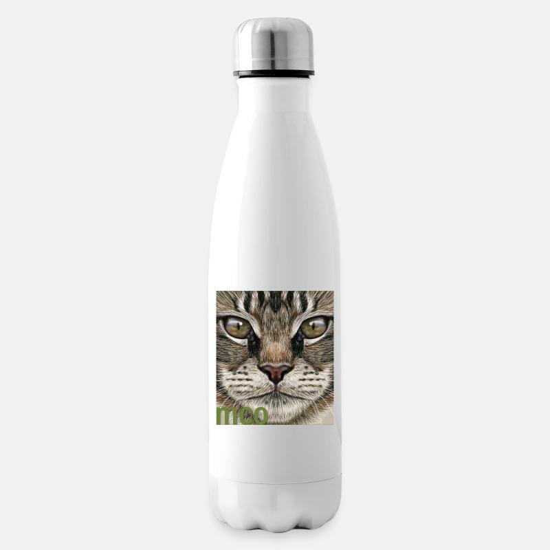 Maine-Coon-Katze - Isolierflasche - Weiß