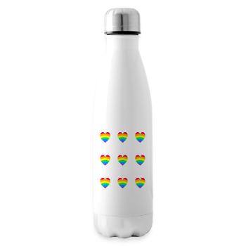 LGBT Pride Rainbow Hearts  - Insulated Water Bottle - white - Right