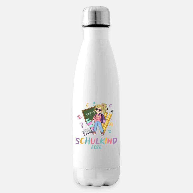 Schulkind 2026: Farbenfroh - Isolierflasche - Weiß