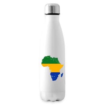 Gabon_Flagge_Afrika_used - Insulated Water Bottle - white - Right