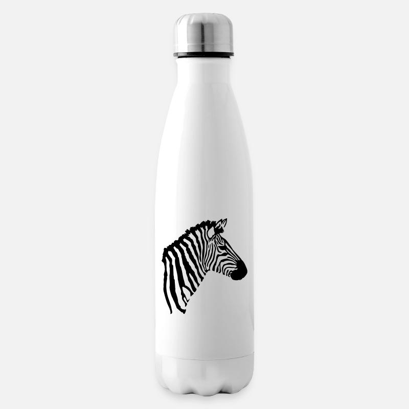 Zebra Kopf - Isolierflasche - Weiß