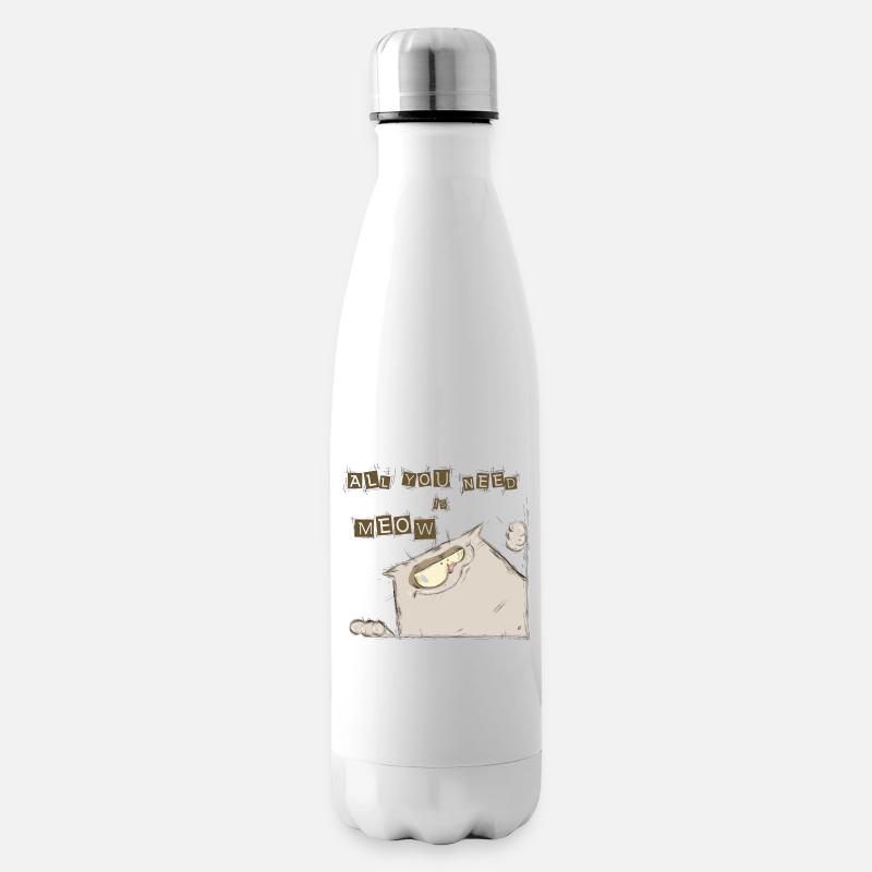 drôle chat - Bouteille isotherme - blanc