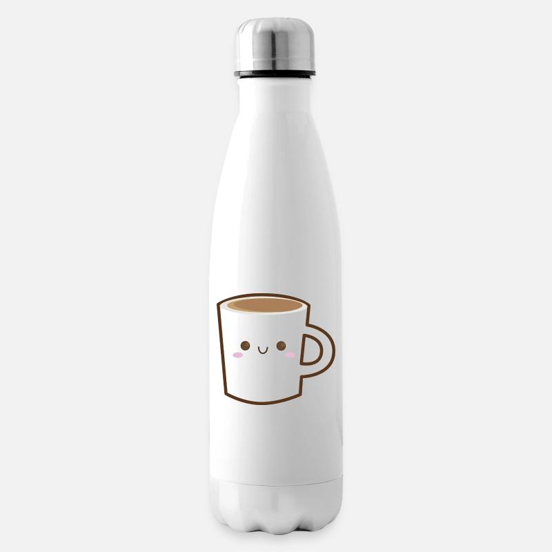 süße kaffeetasse kawaii - Isolierflasche - Weiß