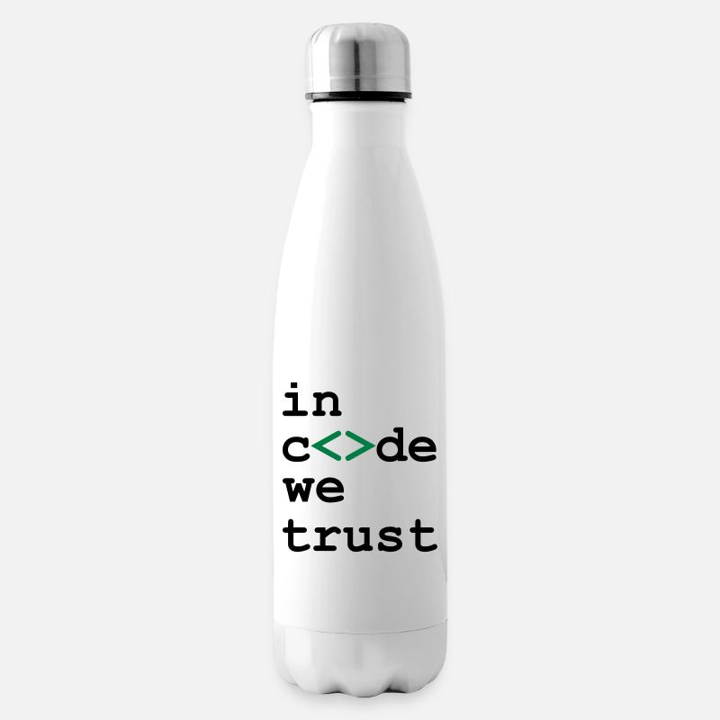 [ In code we trust ] - Bouteille isotherme - blanc