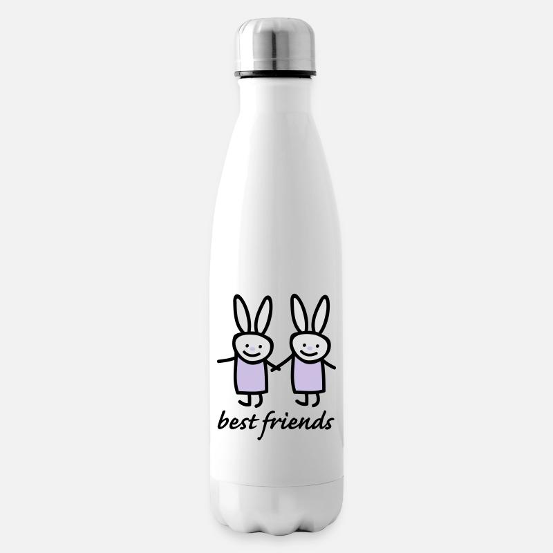 Beste Freunde Hasen - Isolierflasche - Weiß