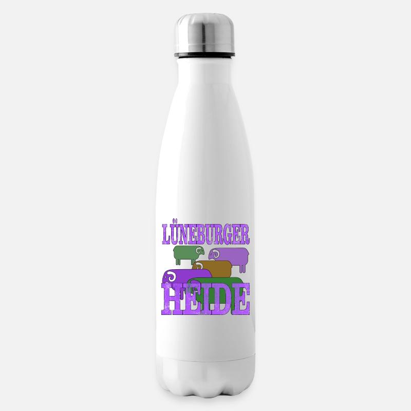 Lüneburger Heide Motiv - Isolierflasche - Weiß