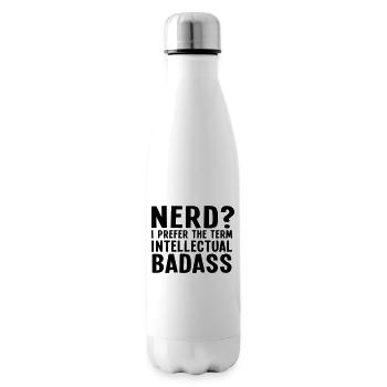 Nerd? I prefer the term intellectual badass II - Insulated Water Bottle - white - Right