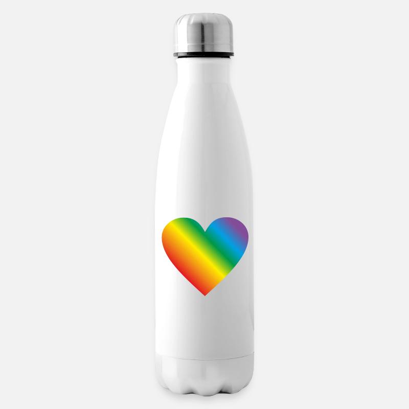 Lgbt Regenbogen Herz - Isolierflasche - Weiß