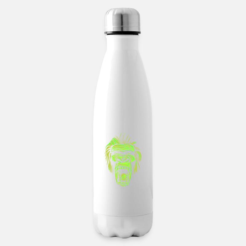 Schreiender Gorillakopf im Neonstil - Isolierflasche - Weiß