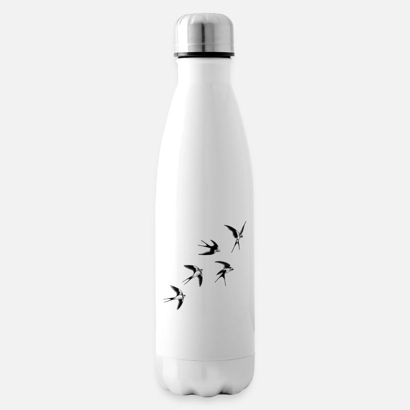 Oiseaux hirondelles  - Bouteille isotherme - blanc