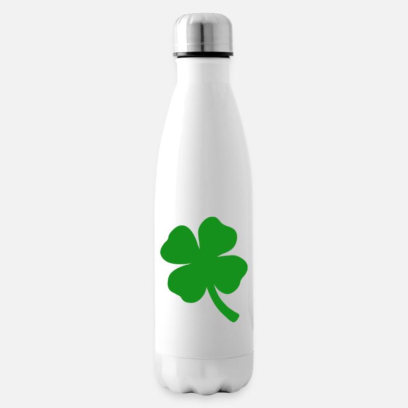 Trèfle à quatre feuilles Trèfle Nouvel An - Bouteille isotherme - blanc