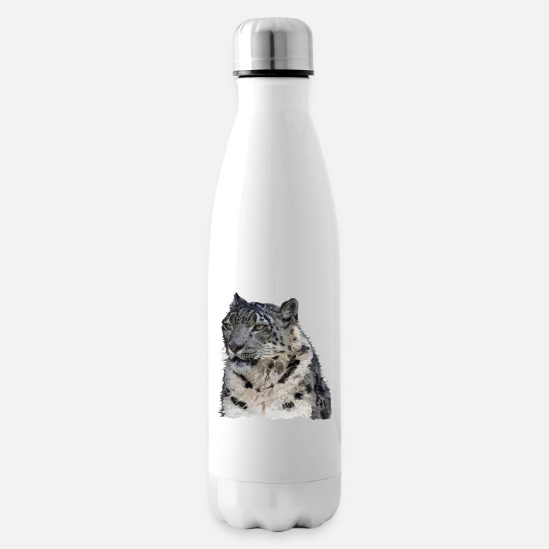 Schneeleopard - Isolierflasche - Weiß