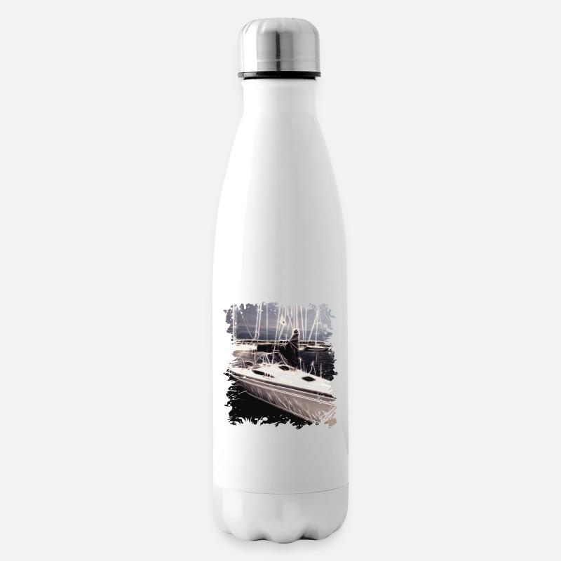 Segelboot - Segeln - Isolierflasche - Weiß